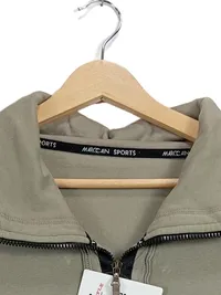 Marc Cain Sports Damen Sweatjacke Gr. 42 XL Oliv Kapuze Reißverschluss 2