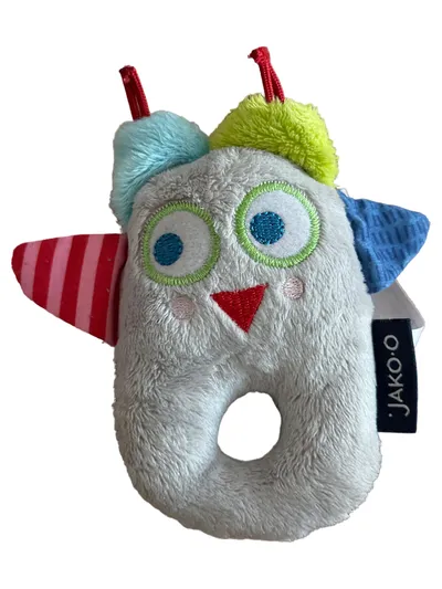 JAKO-O Greifling Stoff Monster Baby Spielzeug Farbenfroh Mehrfarbig 8x12cm