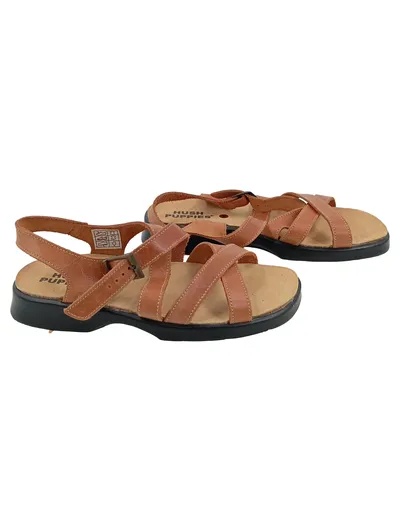 Hush Puppies Damen Sandalen Leder Braun Freizeit Schnalle Gr. 39
