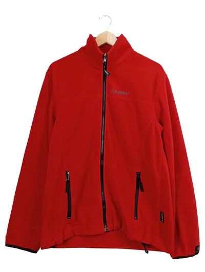 Schöffel Fleecejacke Herren Gr. M Rot Outdoor Reißverschluss Polyester