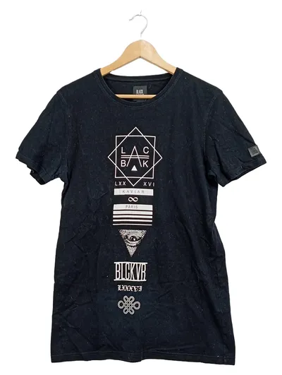 BLACK KAVIAR T-Shirt Herren Gr. S Schwarz Grafik Print Streetwear Paris