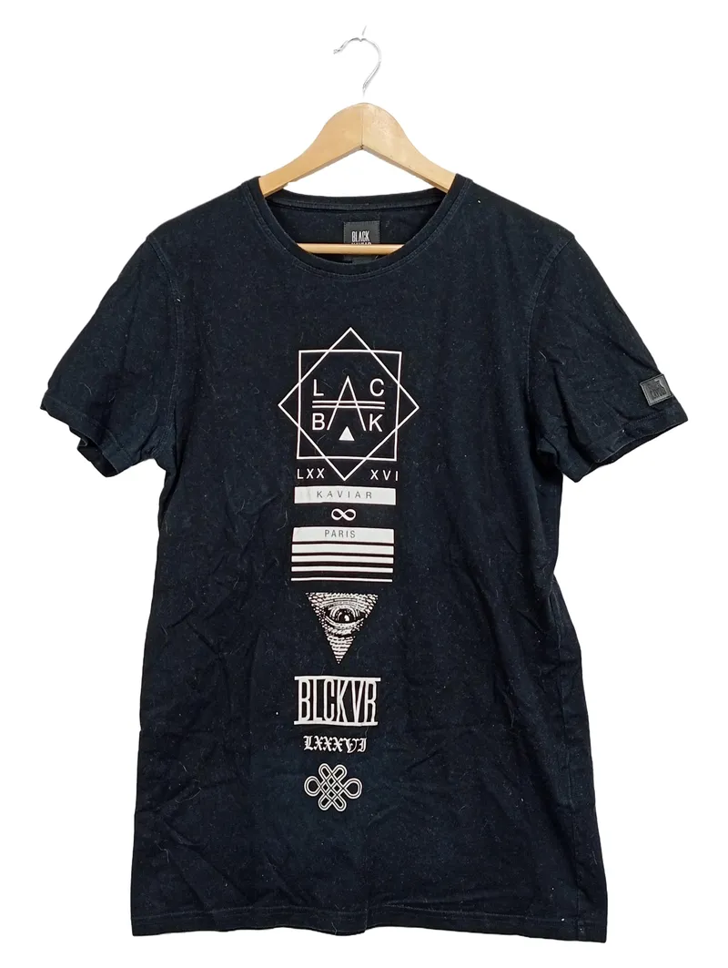 BLACK KAVIAR T-Shirt Herren Gr. S Schwarz Grafik Print Streetwear Paris 1