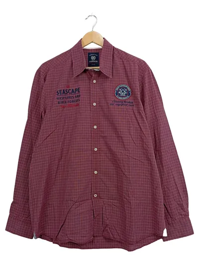 LERROS Herren Freizeithemd Gr. XL Kariert Rot Nordic Scandinavia Baumwolle