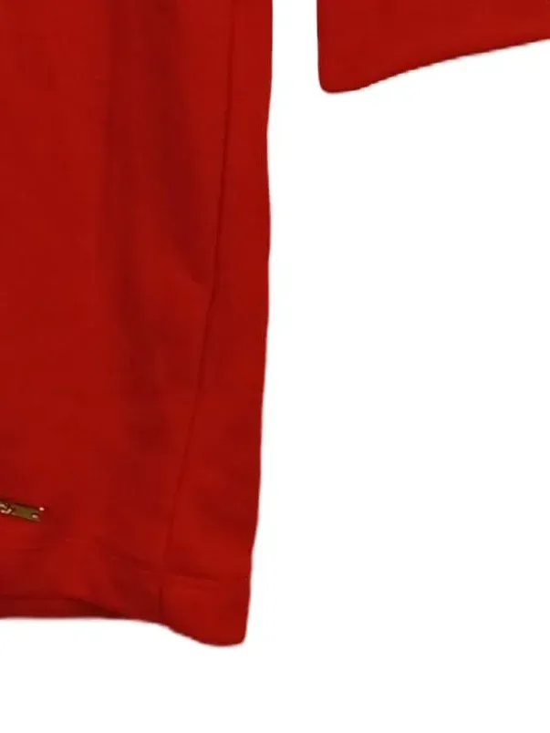 Calvin Klein Damen Hoodie Kleid Rot Schnürung Kapuze Gr. S 4