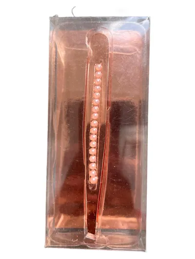 Beauty GLAMOUR Pinzette Roségold mit Perlenbesatz Augenbrauen Damen