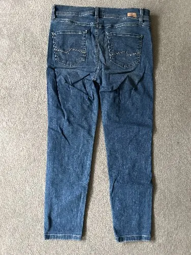 Angels Damen Jeans Tapered Fit Blau Gr. 36 W28 Stretch Casual