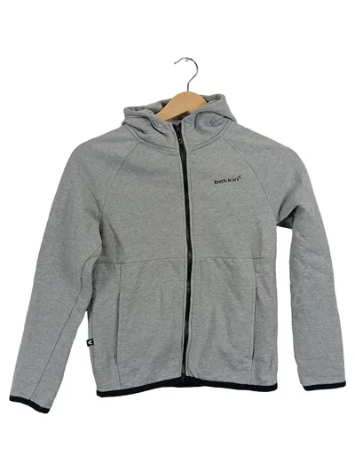 bekkin Sweatjacke Kinder Gr. 134 Kapuzenjacke Grau Meliert Hoodie