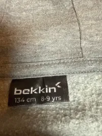 bekkin Sweatjacke Kinder Gr. 134 Kapuzenjacke Grau Meliert Hoodie 5