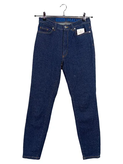 HUGO Malu Mom Jeans Damen Gr. 28 Blau Denim High Waist Baumwolle
