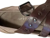 Tamaris Pumps Damen Leder Riemen Elegant Beige Schnalle Gr. 40 4