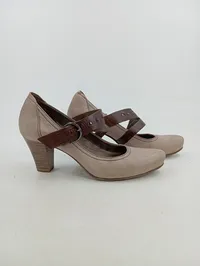 Tamaris Pumps Damen Leder Riemen Elegant Beige Schnalle Gr. 40 7