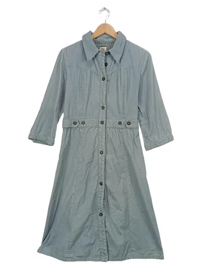 Noa Noa Blusenkleid Damen Gr. M Hellblau Hemdblusenkleid Wolle