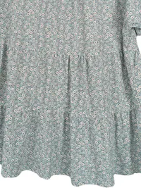 Faith and Joy Damen Bluse Gr. M/38 Blumenmuster Hellblau Rüschen 3