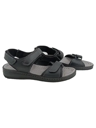 Haflinger Damen Sandalen Leder Schwarz Gr. 38 Klettverschluss Komfort