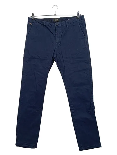 Scotch & Soda Herren Chino Stoffhose Blau W33/L32 Baumwolle