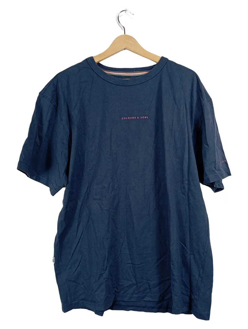 COLOURS & SONS Herren T-Shirt Gr. XL Blau Relaxed Fit Baumwolle 1