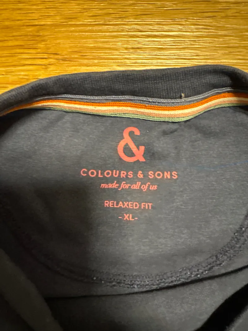 COLOURS & SONS Herren T-Shirt Gr. XL Blau Relaxed Fit Baumwolle 2