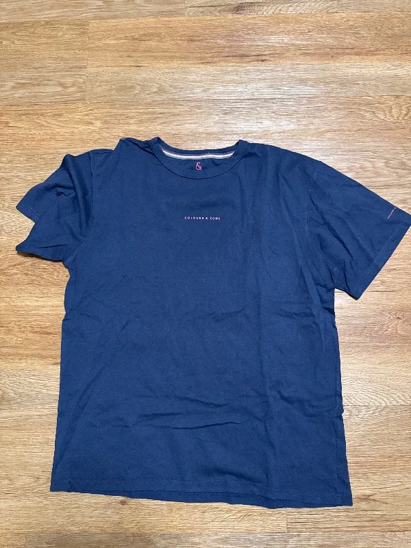COLOURS & SONS Herren T-Shirt Gr. XL Blau Relaxed Fit Baumwolle 4
