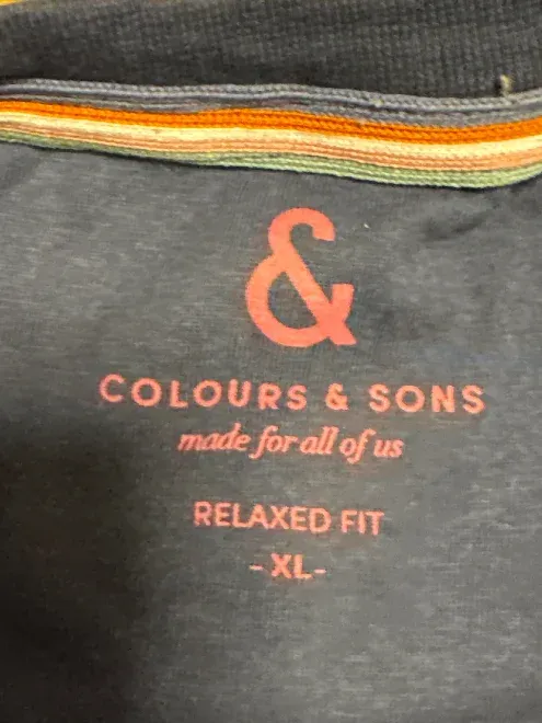 COLOURS & SONS Herren T-Shirt Gr. XL Blau Relaxed Fit Baumwolle 8
