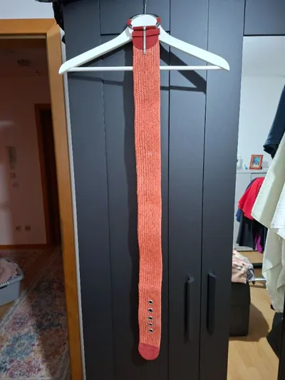 Mango Leder Gürtel Damen Bohemian Rot Gr. 85 Freizeit Schnalle