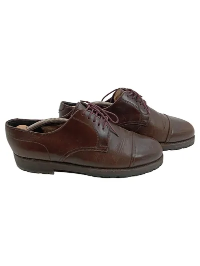 Vibram Herren Derby Schnürschuhe Leder Braun Gr. 42 Cap Toe Business