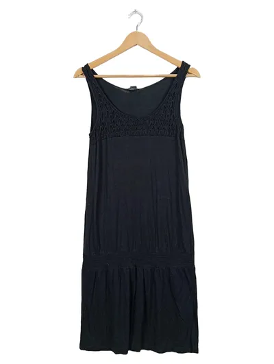 3 Suisses Collection Sommerkleid Damen Gr. 34/36 Schwarz Viskose