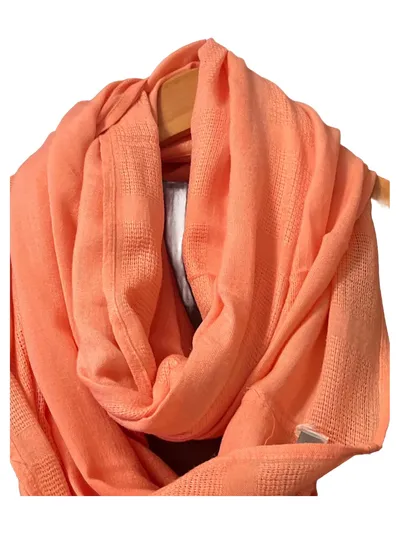 Street One Damen Schal Orange Casual Strickmuster Freizeit 85x82 cm