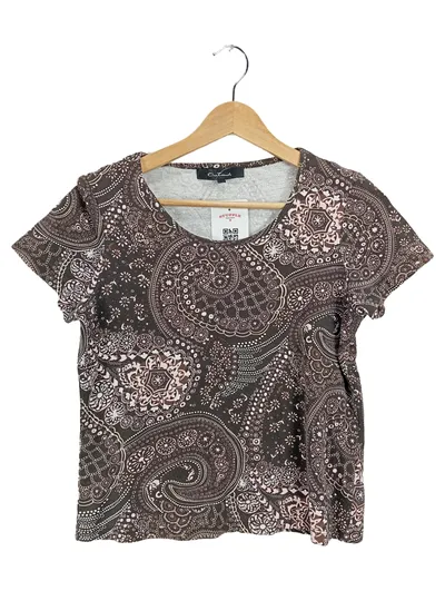 OneTouch Damen T-Shirt Paisley-Muster Braun Gr. 38 M Kurzarm