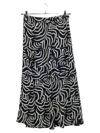 Tom Tailor Damen Faltenrock Gr. 38 Schwarz Weiß Zebra Animal Print Midi