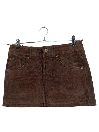 Blend She Damen Minirock Gr. 34/XS Braun Wildlederoptik Casual