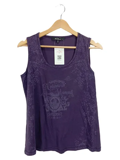 OneTouch Damen Top Gr. 40/L Lila Floral Print Strass Tanktop