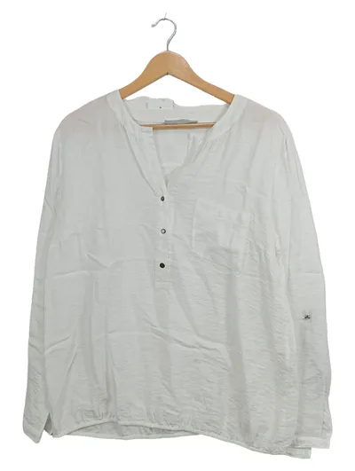 Betty & Co Damen Bluse Langarm Weiß Gr. 40 Viskose V-Ausschnitt