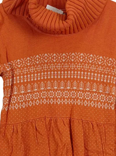 ORSAY Damen Rollkragenpullover Orange Fair Isle Muster Gr. 36