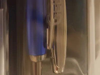 Gebende Hände Kugelschreiber Set Blau Schreibset Geschenkbox Metall