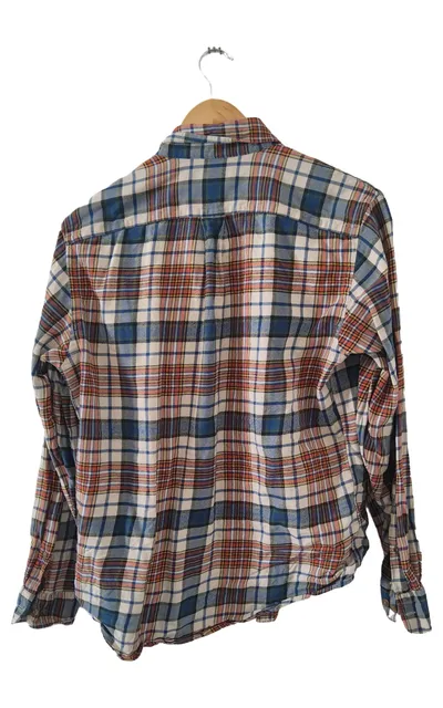 LANDS' END Herren Freizeithemd Kariert Gr. 46/S Mehrfarbig Baumwolle Casual
