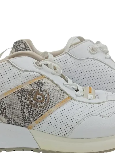 Bugatti Damen Sneaker Low Weiß Schlangenmuster Gr. 40 Modern