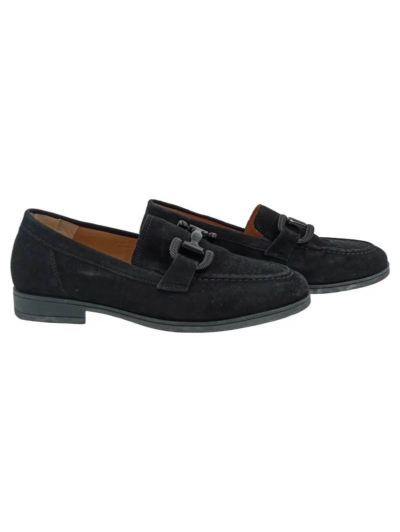 Gabor Comfort Damen Loafer Slipper Wildleder Schwarz Gr. 5.5 / EU 38 1