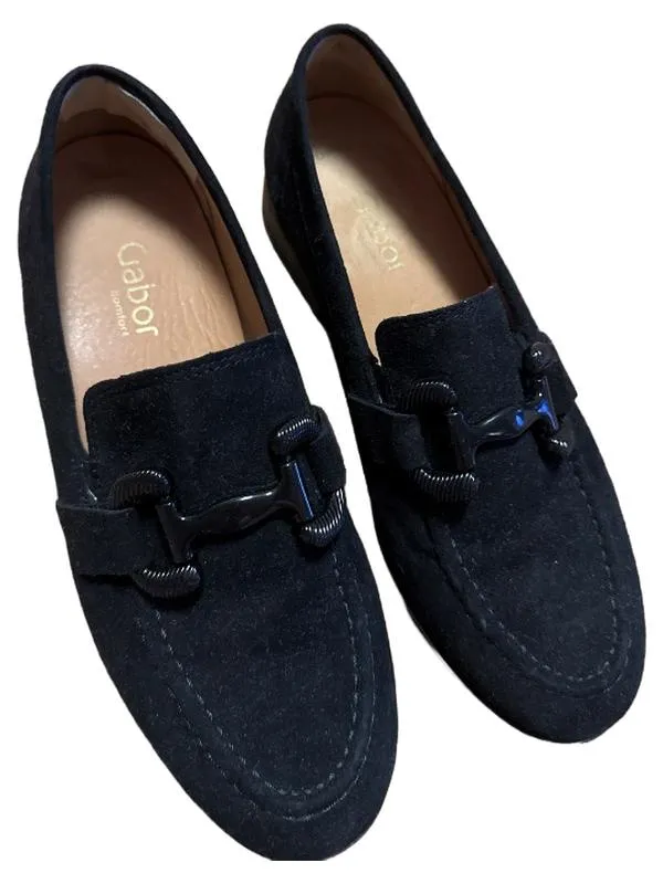 Gabor Comfort Damen Loafer Slipper Wildleder Schwarz Gr. 5.5 / EU 38 4