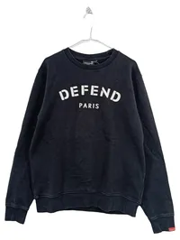 DEFEND PARIS Sweatshirt Herren Pullover Gr. 40 Schwarz Logo Print Streetwear 1