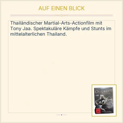 Ong Bak 2 Tony Jaa DVD Uncut Actionfilm FSK 18 Amasia