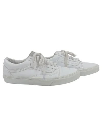 Vans Old Skool Sneaker Herren Weiß Leder Gr. 42,5 Low Top Casual