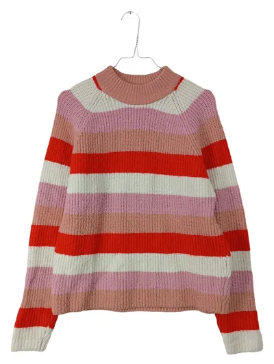NA-KD Damen Pullover Strickpullover Gestreift Rosa Rot Gr. S