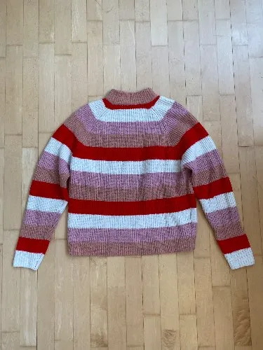 NA-KD Damen Pullover Strickpullover Gestreift Rosa Rot Gr. S