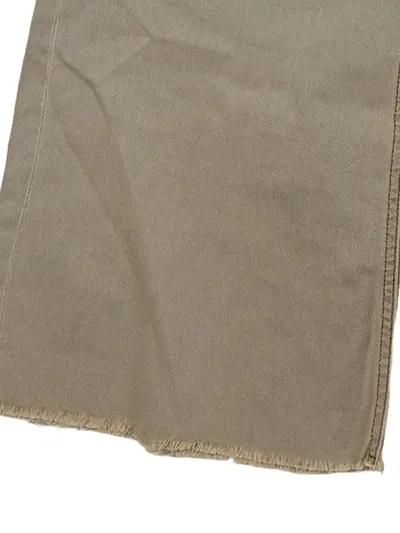Pageone Damen Jeans Wide Fit Beige Gr. 40 Culotte Fransensaum