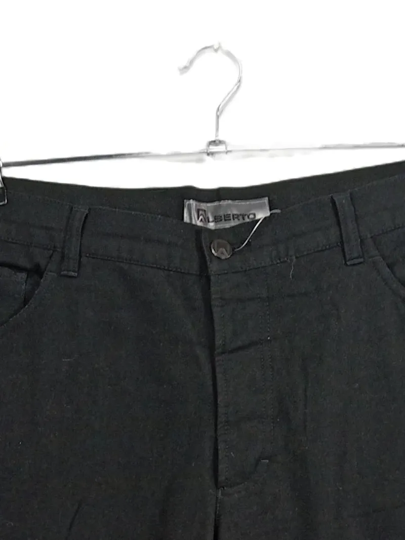 ALBERTO Anzughose Herren Gr. W26/L31 Schwarz Business Hose 3