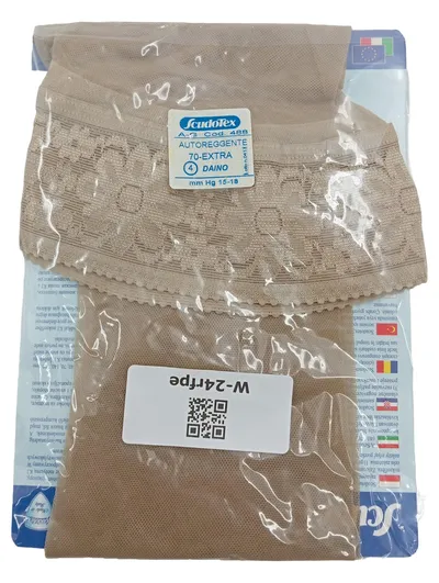 Scudotex Damen Kompressionsstrümpfe Gr. 4 Beige 15-18 mmHg Autoreggente
