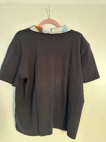BOSS Hugo Boss Poloshirt Herren Gr. M/L Schwarz Bunter Kragen Maxim Zhestkov