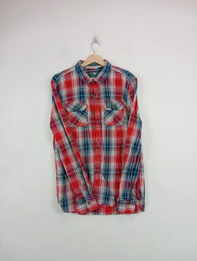 Superdry Herren Freizeithemd Kariert Mehrfarbig XL Baumwolle Langarm