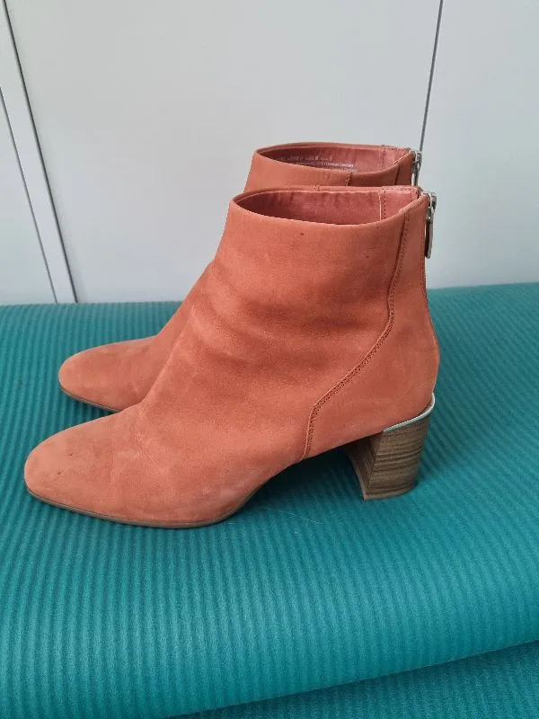 Tamaris Damen Stiefeletten Gr. 42 Orange Modern Reißverschluss 5