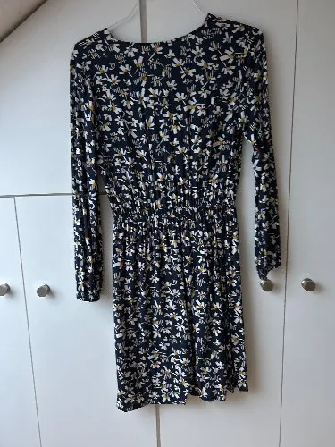 EDC by Esprit Damen Freizeitkleid Blumenmuster Blau Gr. 36/S